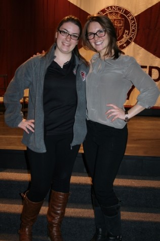Girls Fight Back presenter Swarts (right) poses with SGA senator Kylie Connor (left).