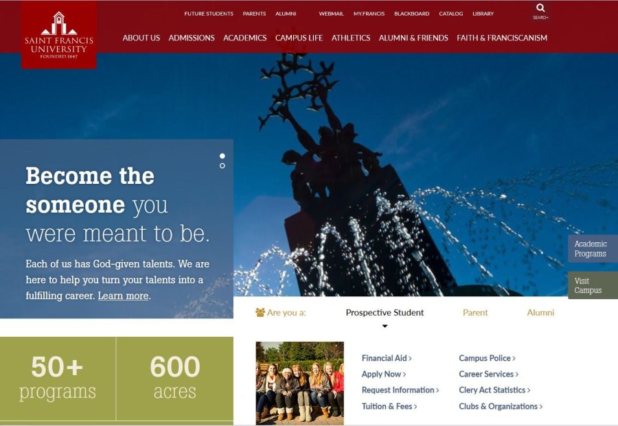 Forthcoming website redesign intended to attract students