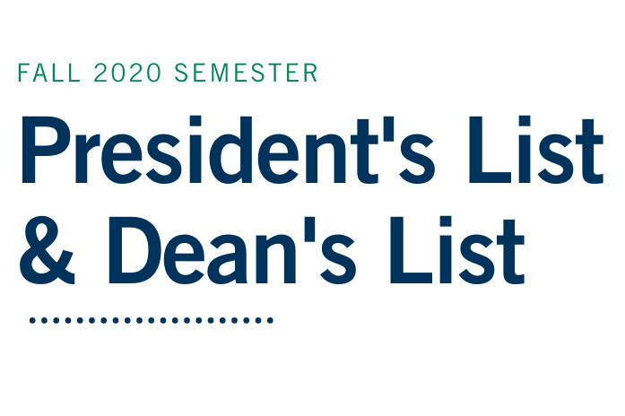 University Announces President’s List and Dean’s List Honorees