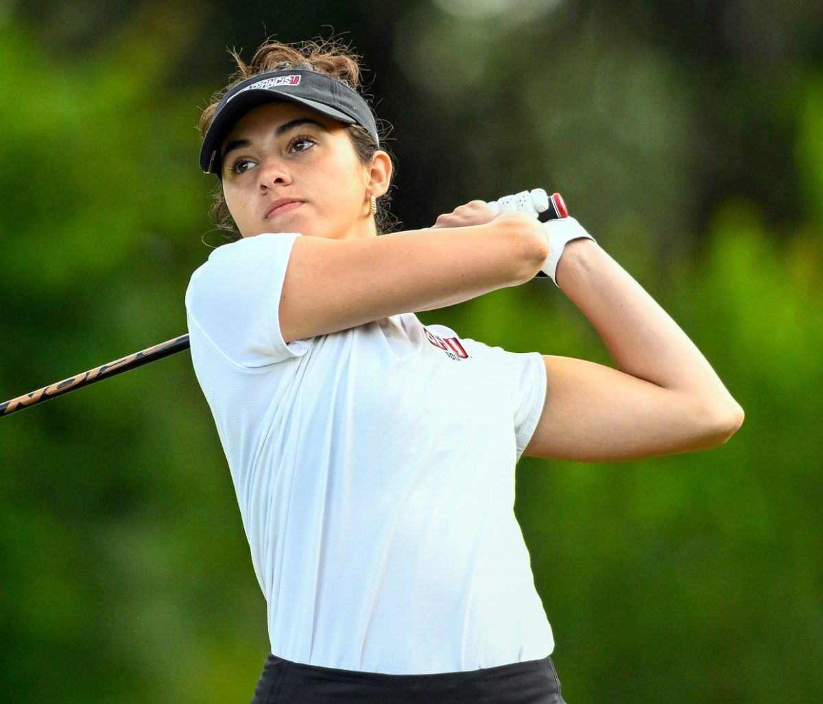 April 25, 2023  during day 3  action of Northeast Conference (NEC) Women's Golf Championship on the Hill's course at LPGA International in Daytona Beach, FL. Romeo T Guzman/Northeast Conference